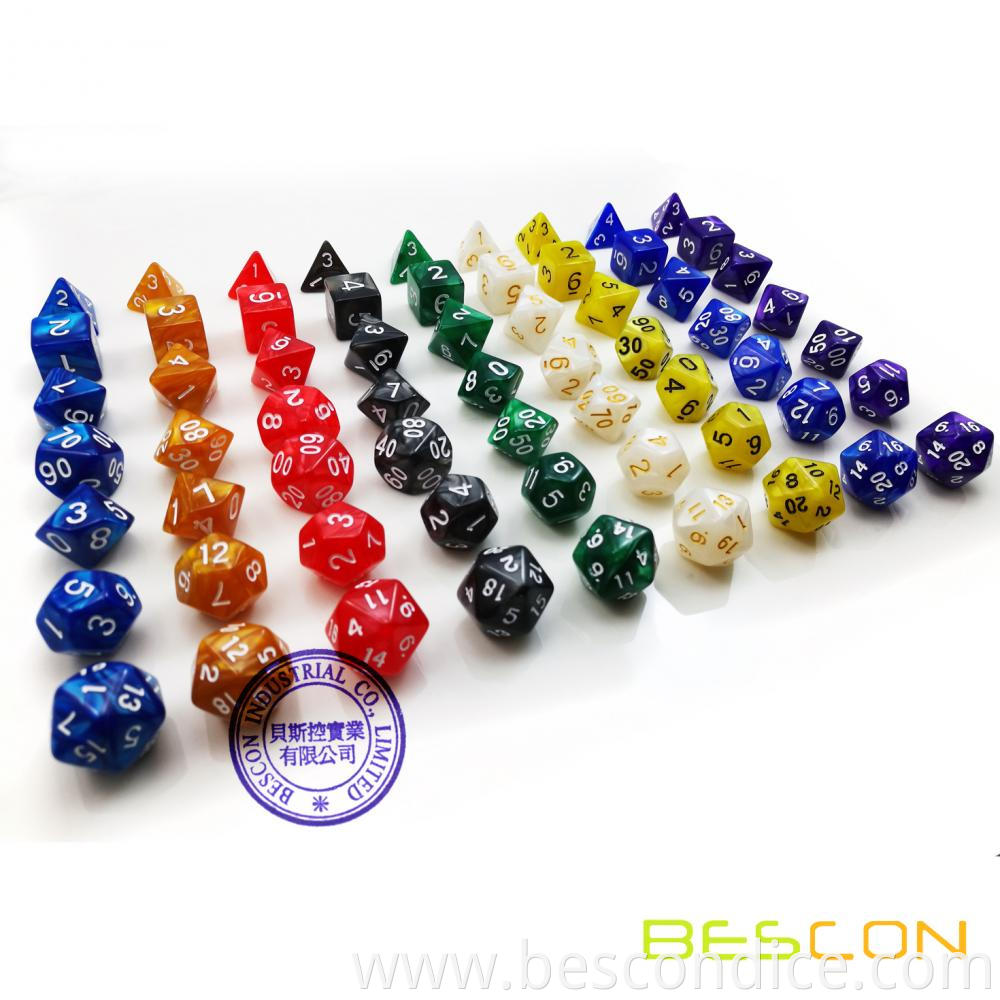 Polyhedral Dice Rpg Set Marble